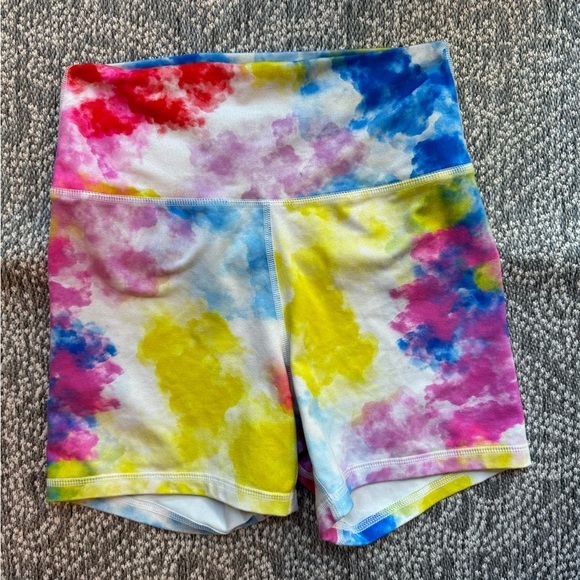 SOLD FLEO Summer Clouds Shorts True High Blue Pink Yellow - Small - Picture 2 of 15